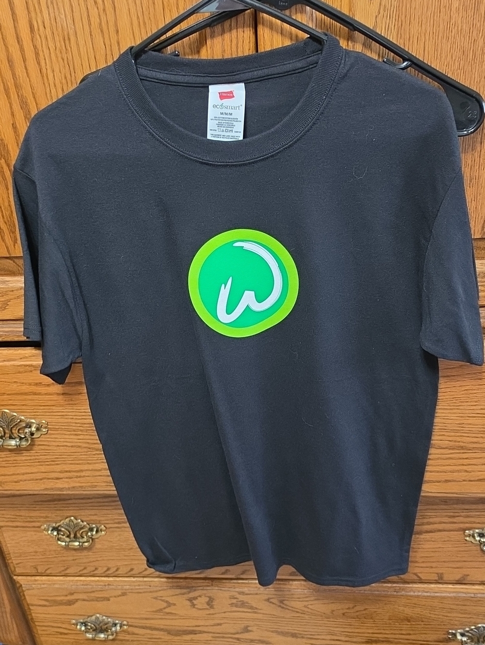Black T-Shirt with Green Wahlburgers Logo